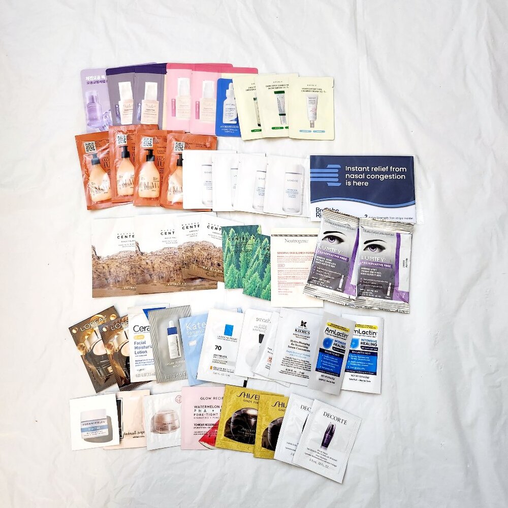 NEW Lot of Skincare & Makeup Samples, 46ct
